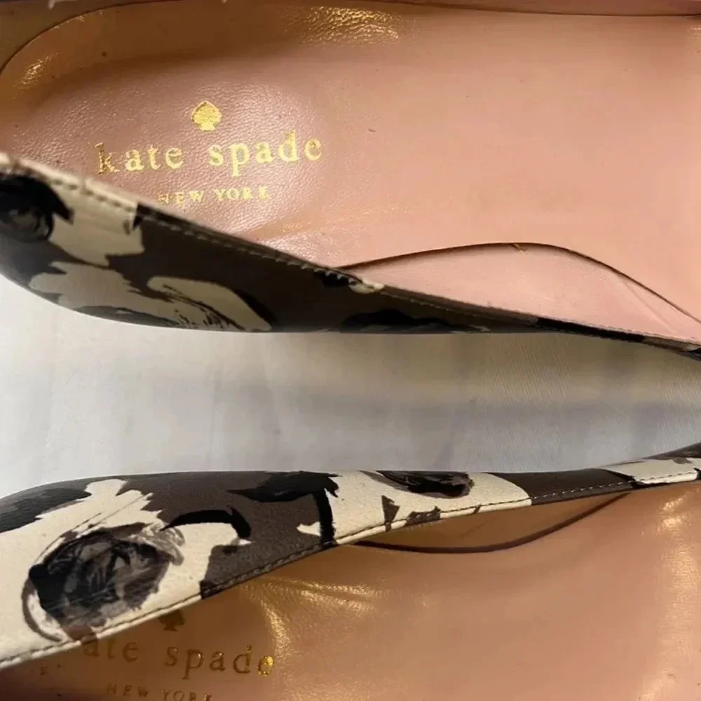 Kate Spade black floral heels size 10b
